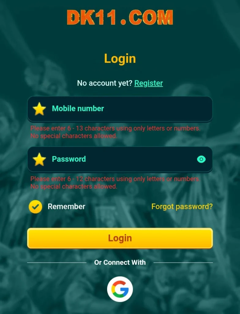 How to Log in to the DK11 Game? 1 Log in to the DK11 Game